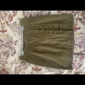 Army green skirt